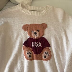 Hollister Cream Knit Crewneck Sweater